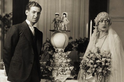 Gorgeous 1920s Wedding Scene With Baseball Themed Cake